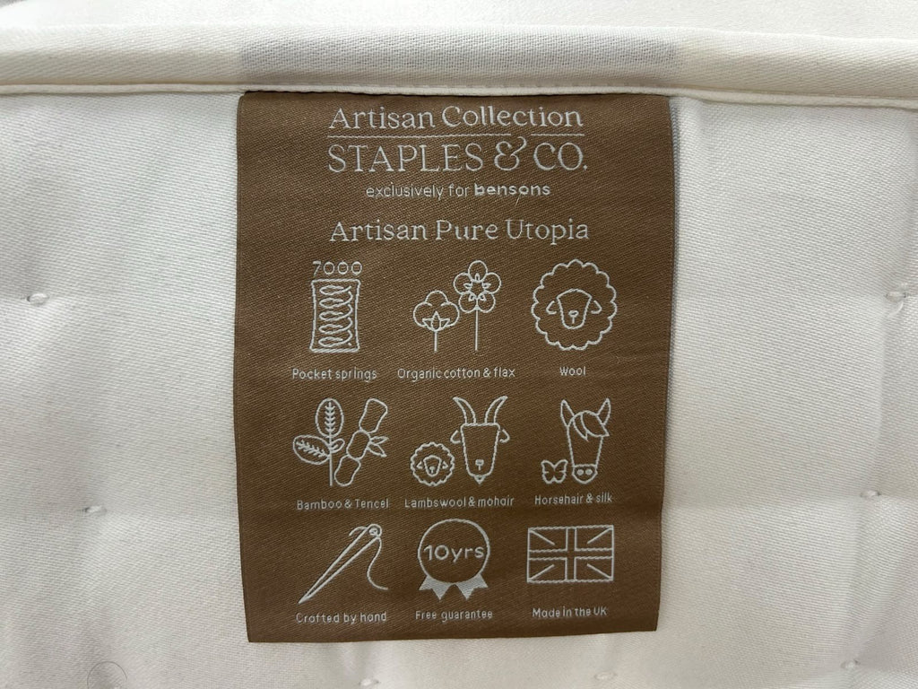 Staples and Co Artisan Pure Utopia Mattress 6FT Superking RRP £2799 Firm
