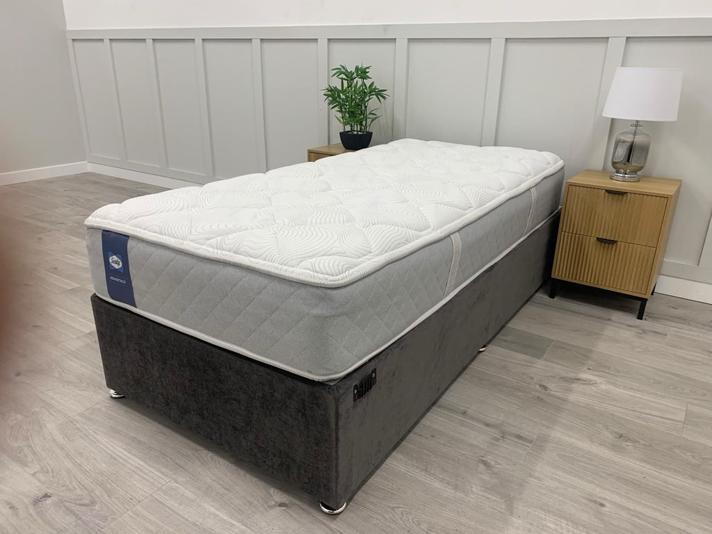 Sealy Waltham Latex Advantage mattress, 3FT single size, medium-firm comfort layer visible from the side