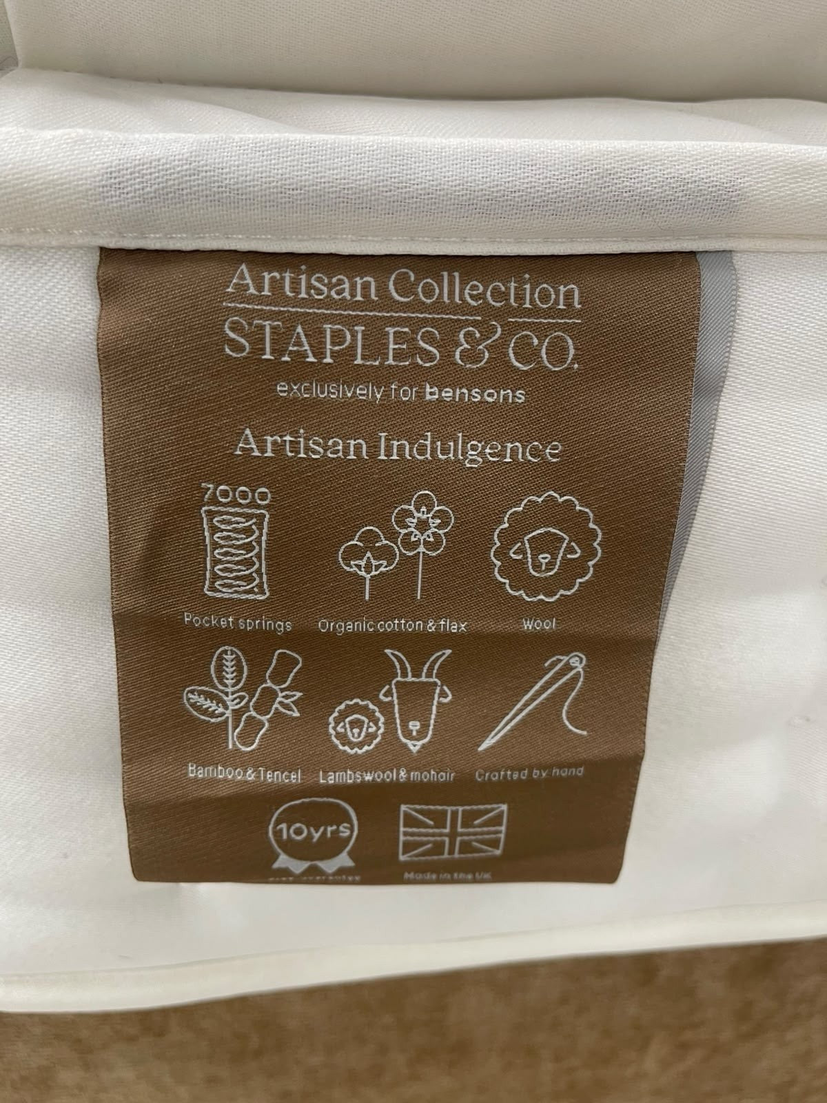 Staples Co Artisan Indulgence Mattress Zip Link 5FT Kingsize  - Medium
