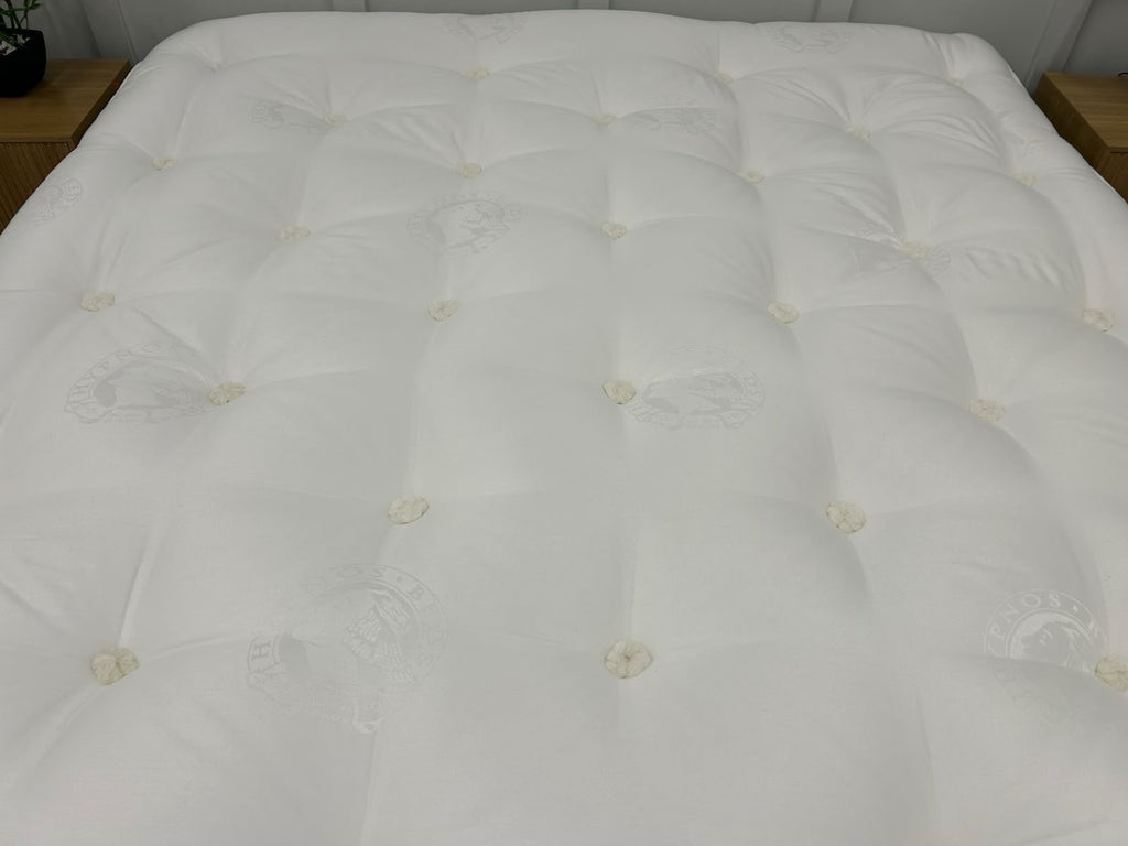 Hypnos Bespoke Opal 6FT Super King Mattress with firm pillowtop, showcasing plush surface and high-quality fabric.