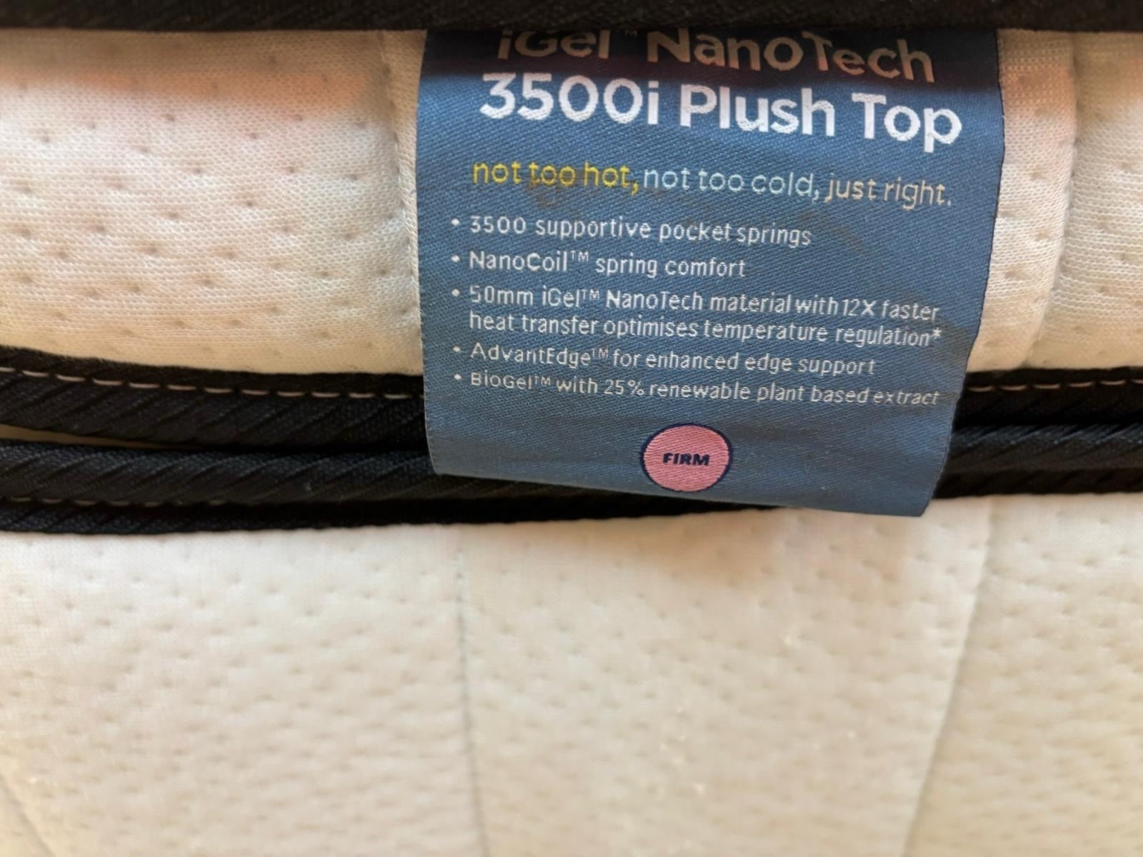 iGel NanoTech 3500i Plushtop Mattress Single Mattress 90cm X 200cm Extra Length