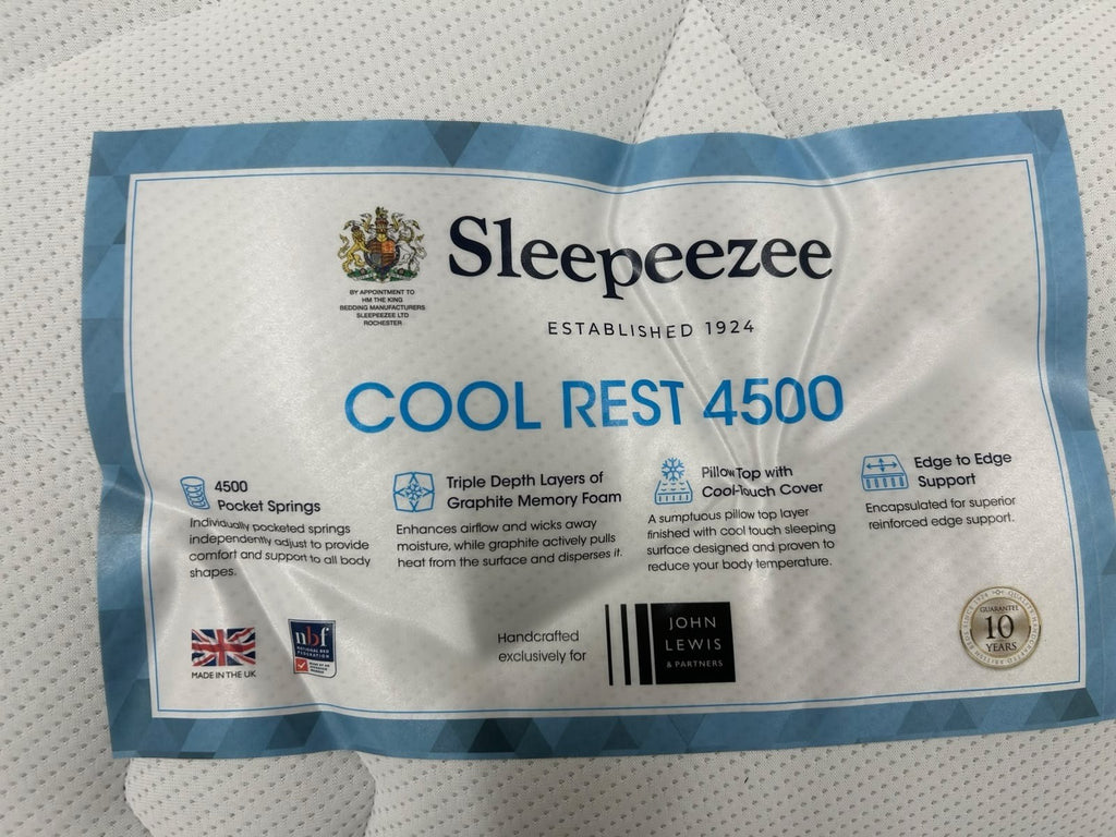 Sleepeezee Cool Rest 4500 Pocket Spring Mattress, Superking 6FT RRP £2399 Medium
