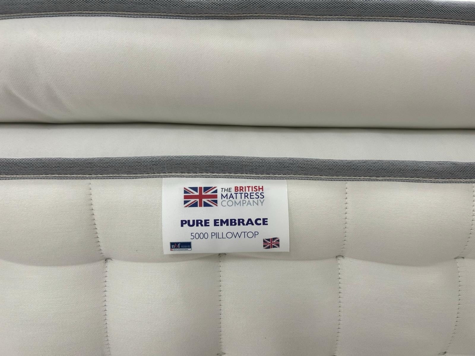 British Mattress Pure Embrace 5000 Pillow Top 6FT Superking 100 Night SleepTrial