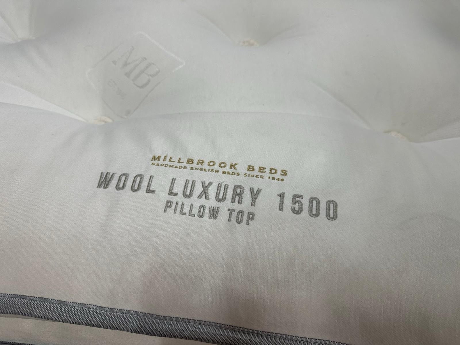 Millbrook Wool Luxury 1500 Pocket Pillow Top Mattress 5FT Kingsize RRP £1269 A - Home Furniture Interiors