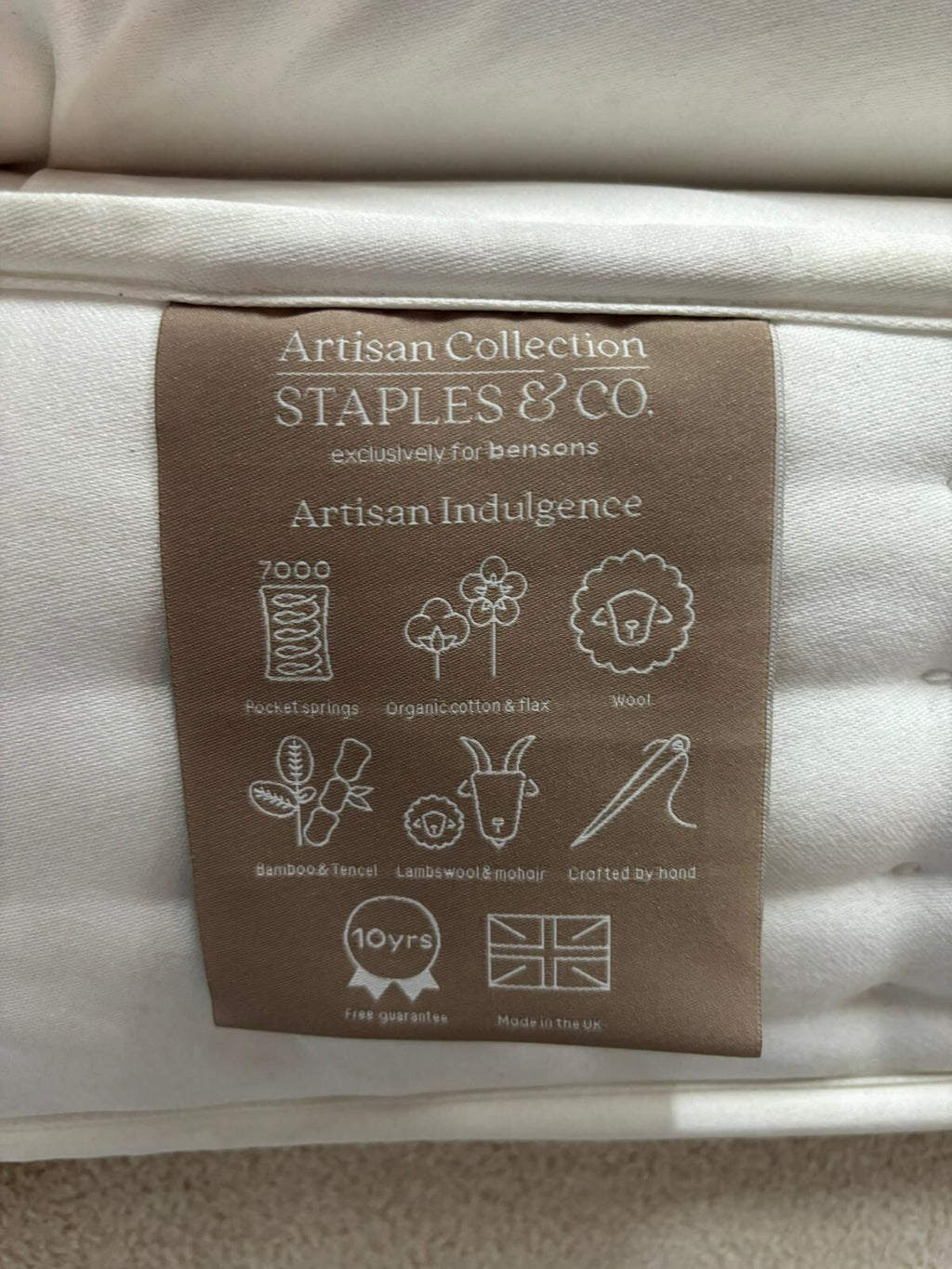 Staples and Co Artisan Indulgence Mattress 5FT Kingsize - RRP £1,799 Firm - Home Furniture Interiors