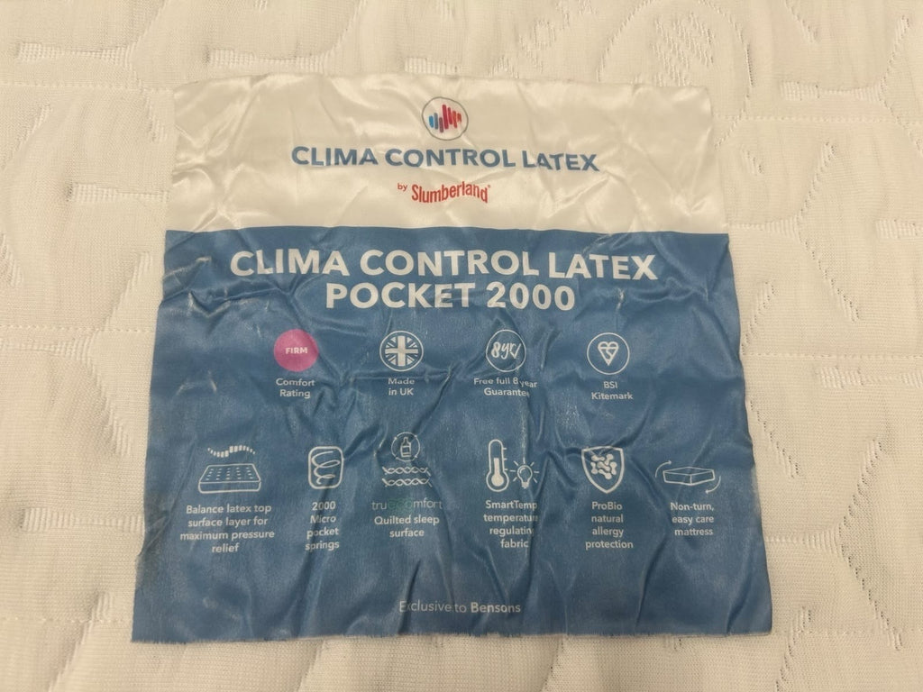 Slumberland Clima Control 2000 Pocket Latex Mattress 5FT Kingsize RRP £1199 Firm