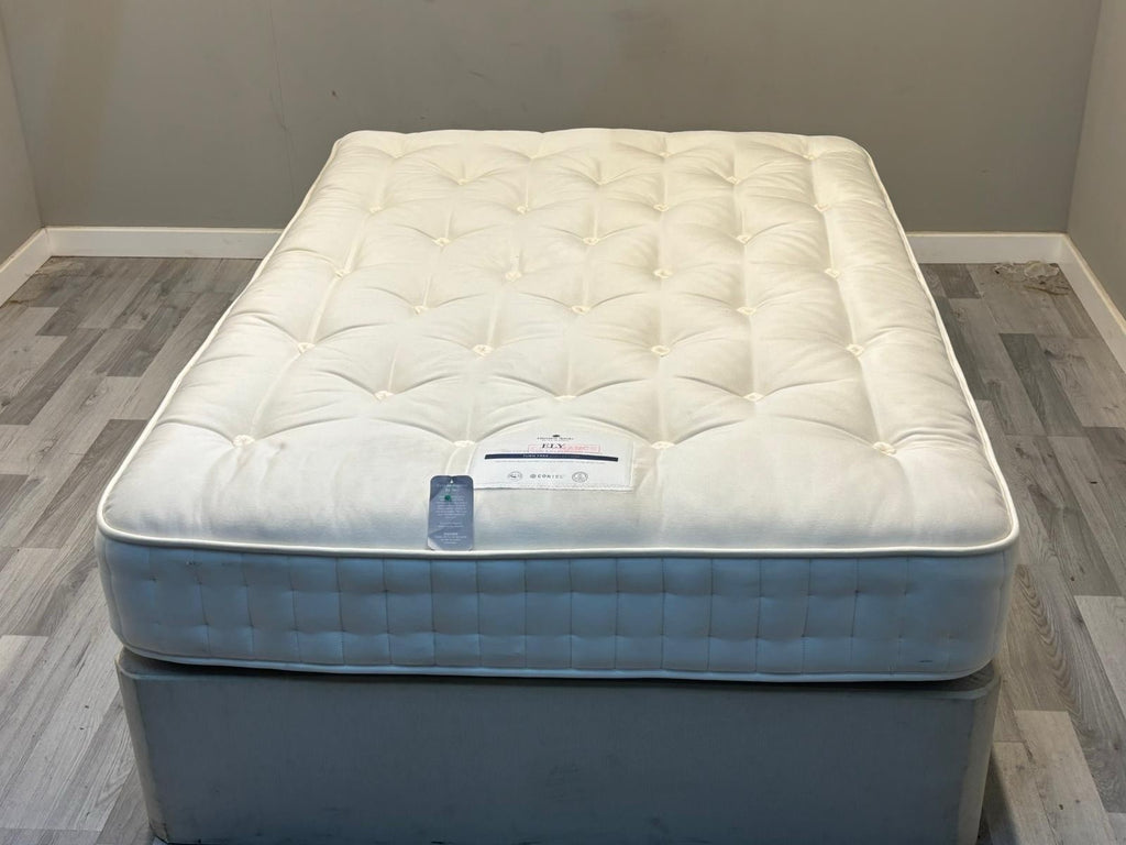 Harrison Spinks 2750 Ely Ortho 4FT 6 double mattress with firm support, showing plush fabric and mattress layers.