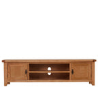 Natural Oak Extra Large 2 Door TV Unit with Open Media Shelves