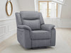 Grey Fabric Electric Recliner Armchair with Armrest