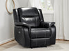 Black Leather Electric Recliner Armchair with Armrest