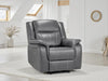 Grey Leather Electric Recliner Armchair with Armrest