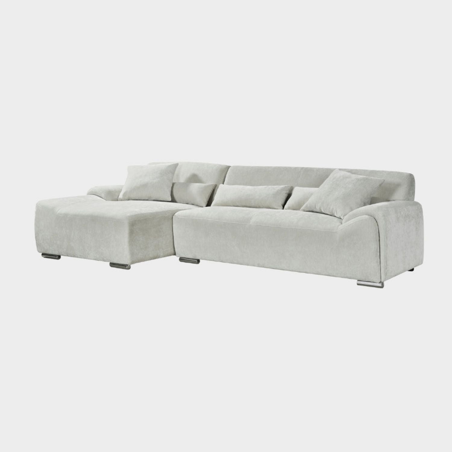 Beige Fabric Left Hand Facing Corner Sofa - Home Furniture Interiors