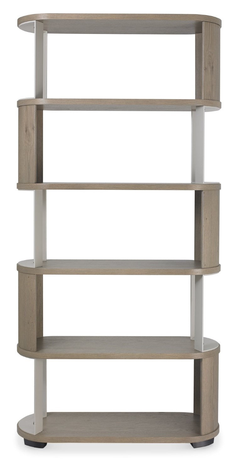 Grey Oiled Oak Tall Open Display Bookcase Unit - Home Furniture Interiors