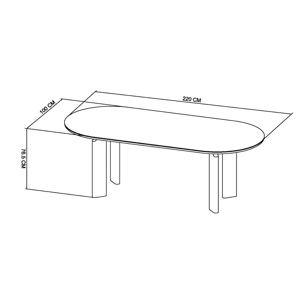 Grey Oiled Oak Large Oval Dining Table Marble Effect Top - Home Furniture Interiors