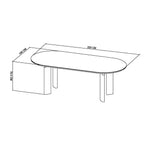 Grey Oiled Oak Large Oval Dining Table Marble Effect Top - Home Furniture Interiors