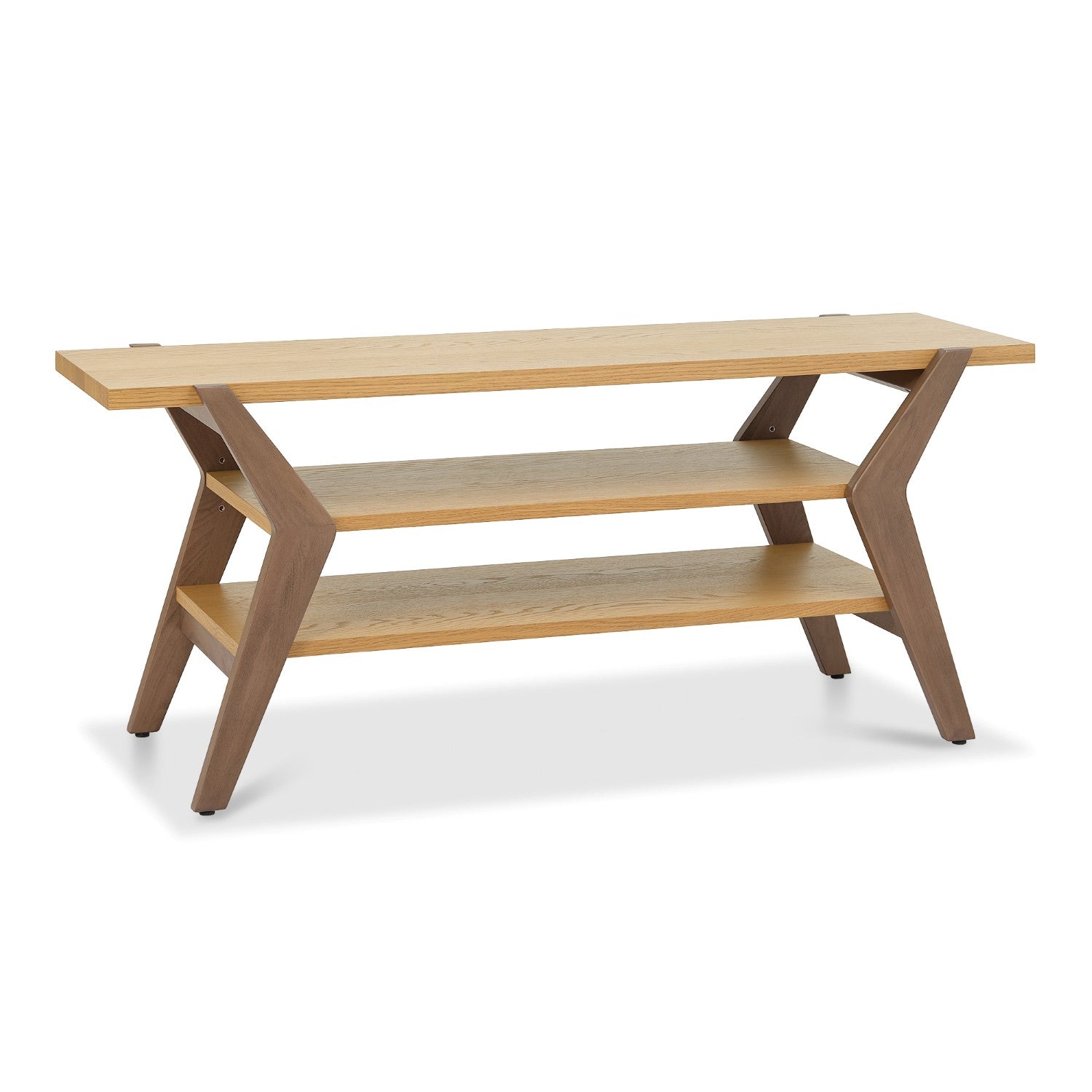 Light Weathered Oak TV Media Entertainment Unit Spider Legs - Home Furniture Interiors