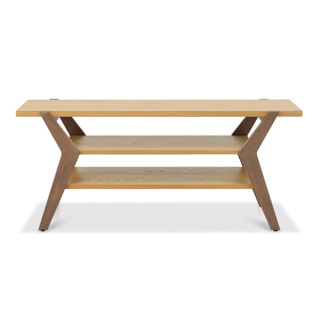 Light Weathered Oak TV Media Entertainment Unit Spider Legs - Home Furniture Interiors