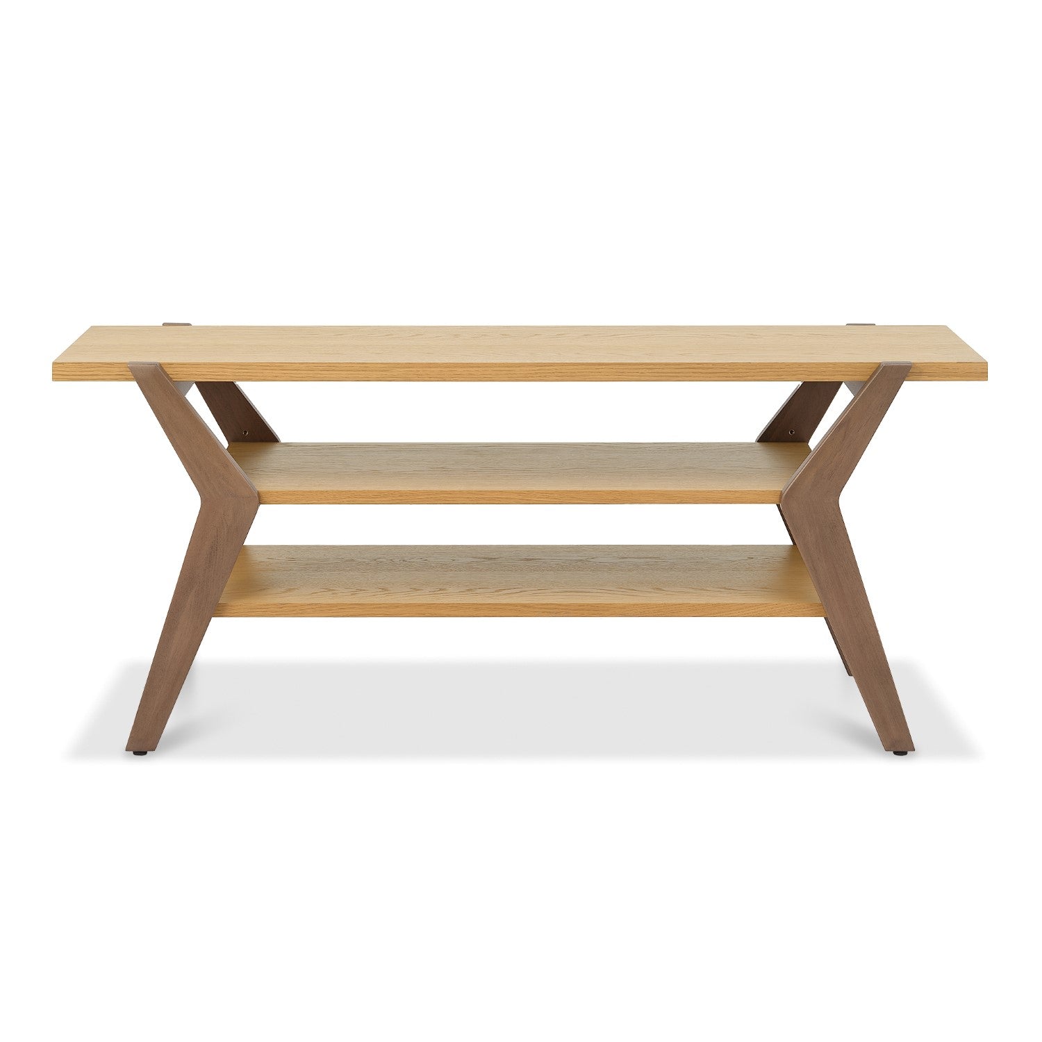 Light Weathered Oak TV Media Entertainment Unit Spider Legs - Home Furniture Interiors