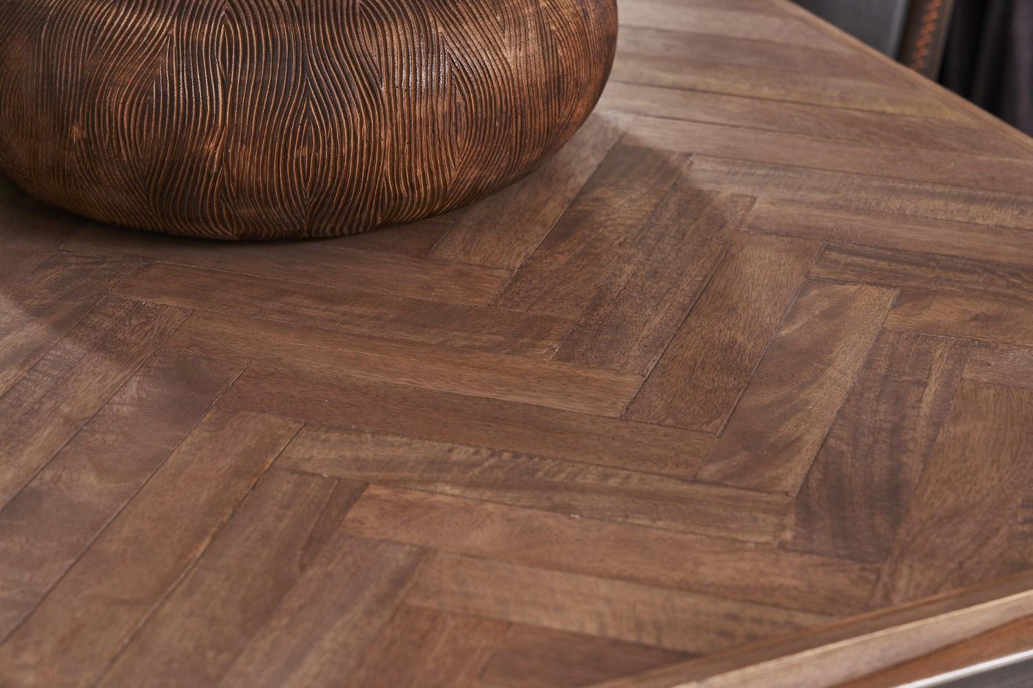 Industrial Style Brown Mango Wood Top 4 Seater Rectangular Dining Table