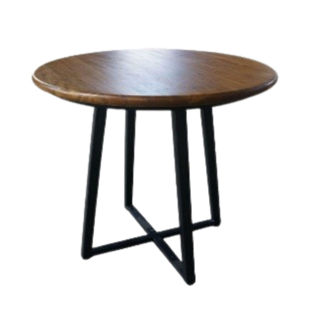 Mango Wood and Steel Bistro Table in Grey and Black Finish