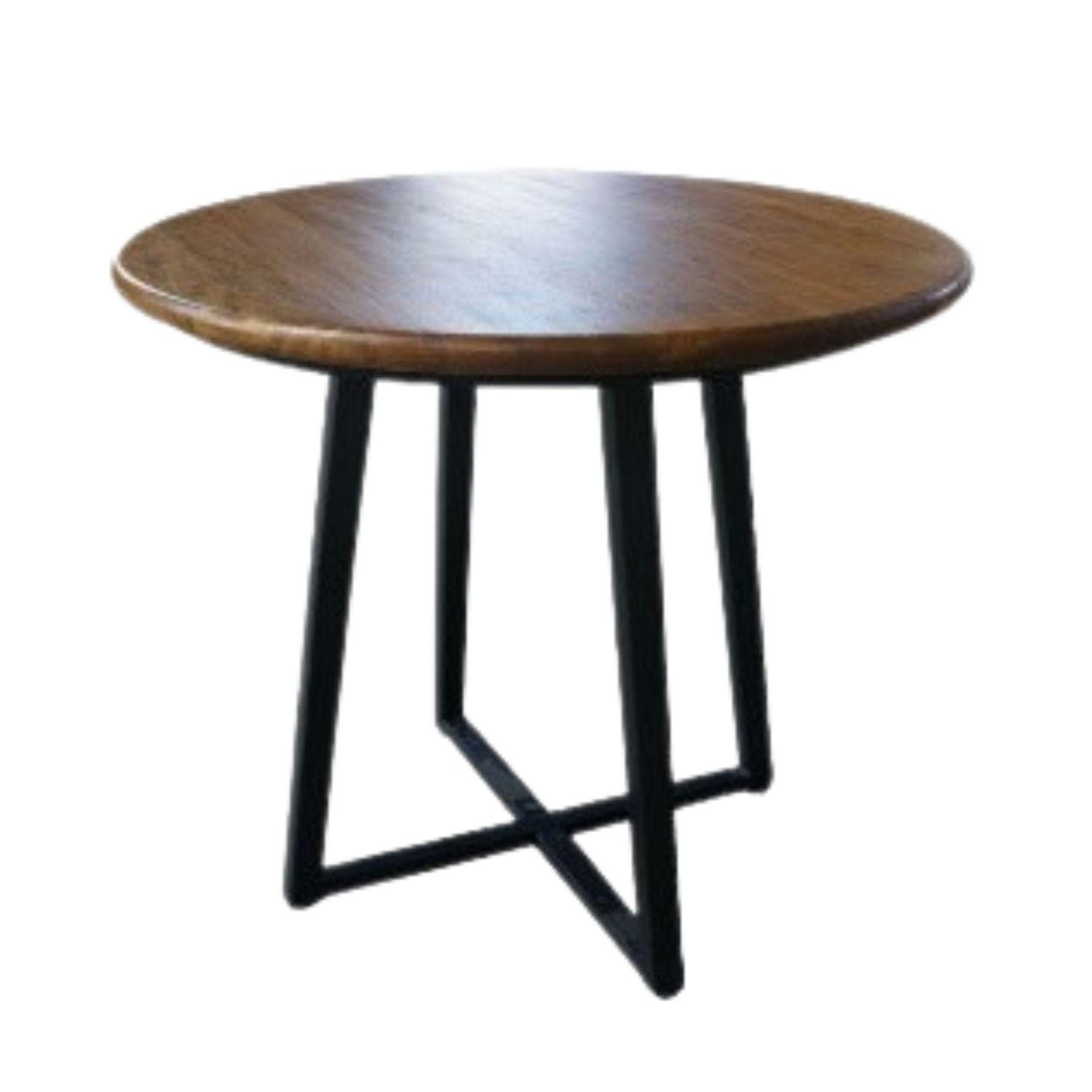 Mango Wood and Steel Bistro Table in Grey and Black Finish