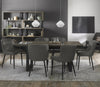 Weathered oak extending dining table set with six grey chairs by Bentley Designs, showcasing a stylish wood finish and modern design.
