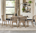 Scandi Oak Dining Table Set with 6 Spindle Back Chairs