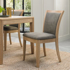 Grey Fabric Upholstered Oak Dining Chair