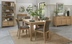 Grey Fabric Upholstered Oak Dining Chair - Home Furniture Interiors