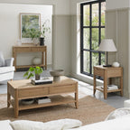 Oak 1 Drawer Lamp Table with Open Lower Shelf - Home Furniture Interiors