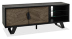 Weathered Peppercorn Oak 2 Door TV Media Entertainment Unit - Home Furniture Interiors