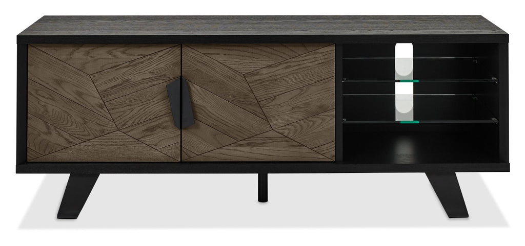 Weathered Peppercorn Oak 2 Door TV Media Entertainment Unit - Home Furniture Interiors