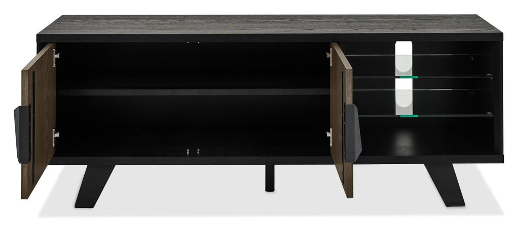 Weathered Peppercorn Oak 2 Door TV Media Entertainment Unit - Home Furniture Interiors