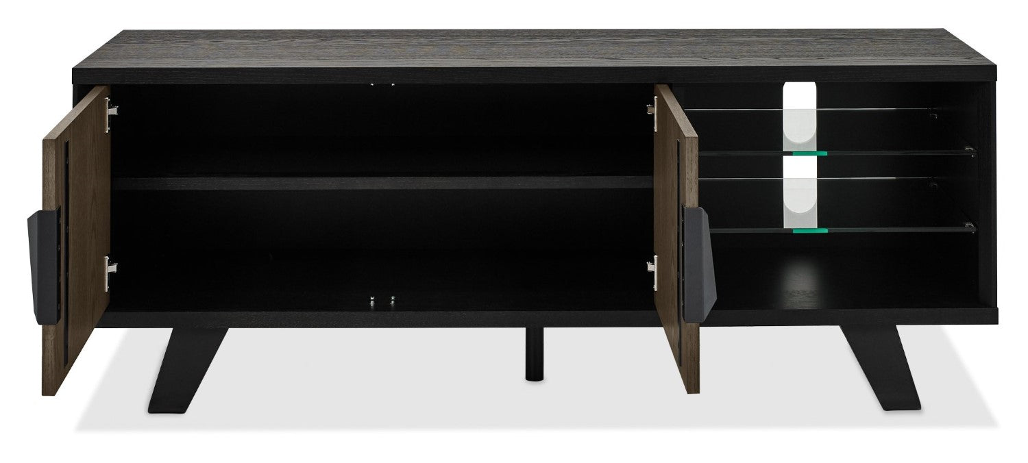 Weathered Peppercorn Oak 2 Door TV Media Entertainment Unit - Home Furniture Interiors