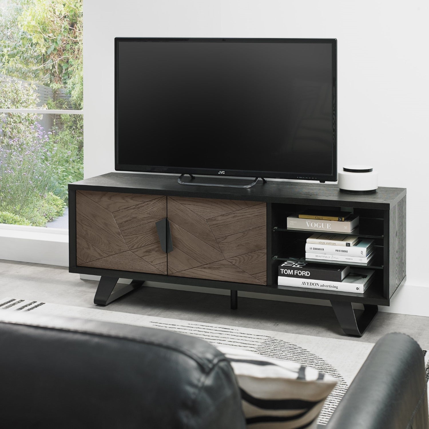 Weathered Peppercorn Oak 2 Door TV Media Entertainment Unit
