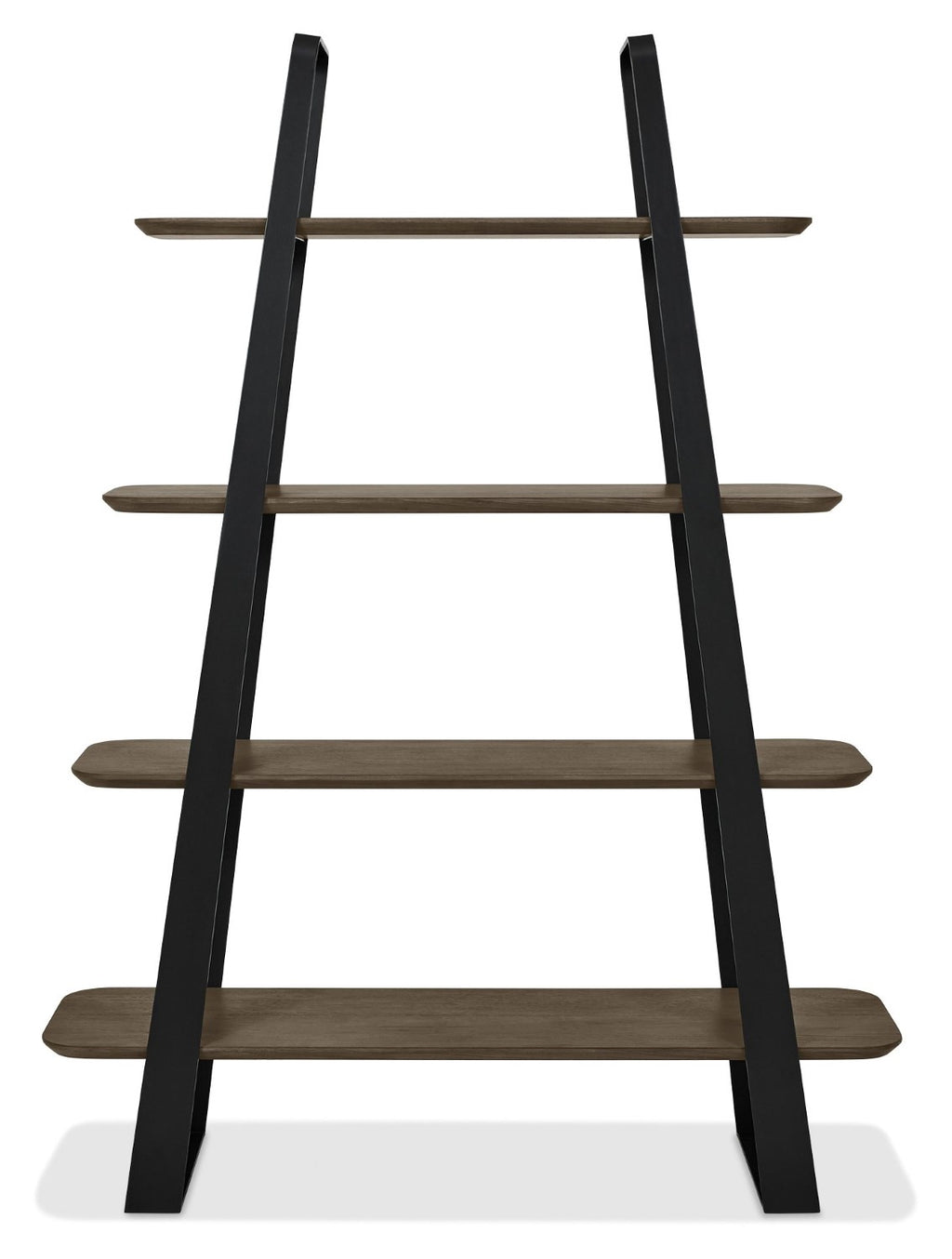 Weathered Oak and Black Metal Open Shelving Display Unit - Home Furniture Interiors