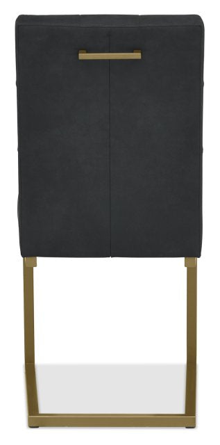 Black Fabric and Brass Metal Cantilever Dining Chair - Home Furniture Interiors