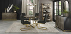 Black Fabric and Brass Metal Cantilever Dining Chair - Home Furniture Interiors