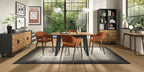 Rustic Oak and Peppercorn Medium Extending Dining Table - Home Furniture Interiors