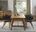 Rustic Oak Dining Table Set 4 Dark Grey Fabric Armchairs