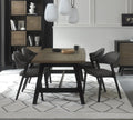 Oak Extending Dining Table Set 4 Grey Fabric Chairs
