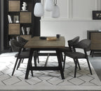 Oak Extending Dining Table Set 4 Grey Fabric Chairs