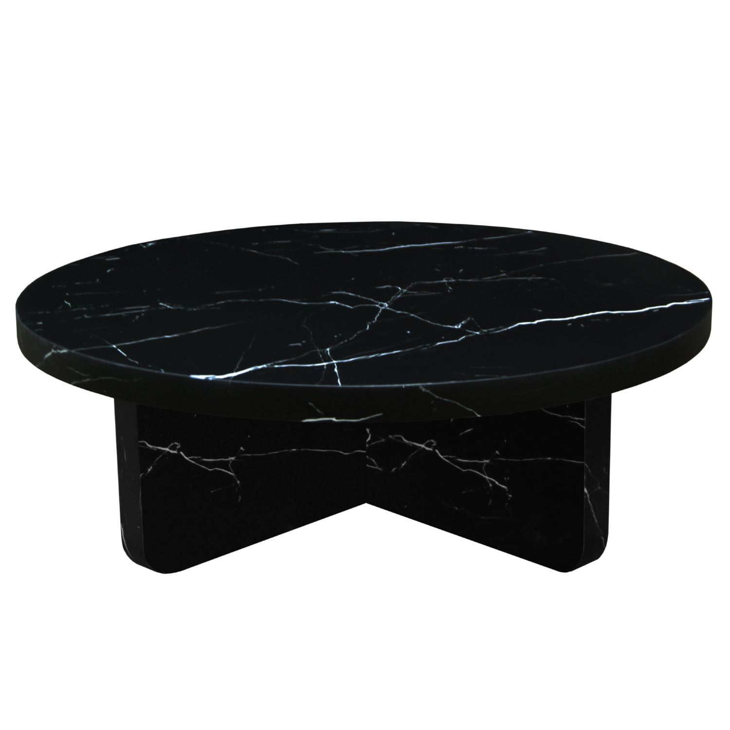 Matt Black Polymer Concrete Round Bubble Coffee Table