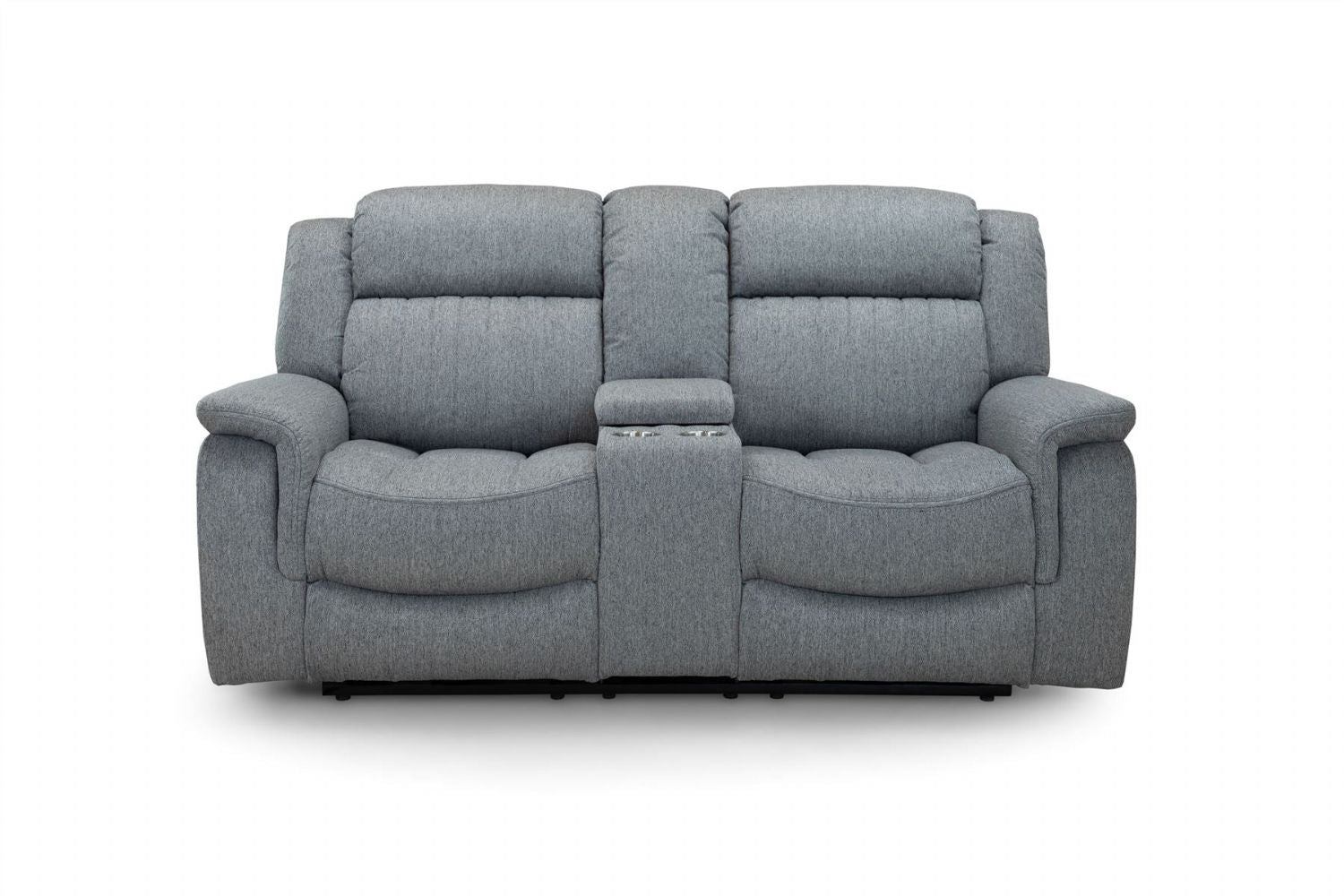 Grey Fabric 2 Seater Electric Recliner Sofa Pillow Top Arm - Home Furniture Interiors