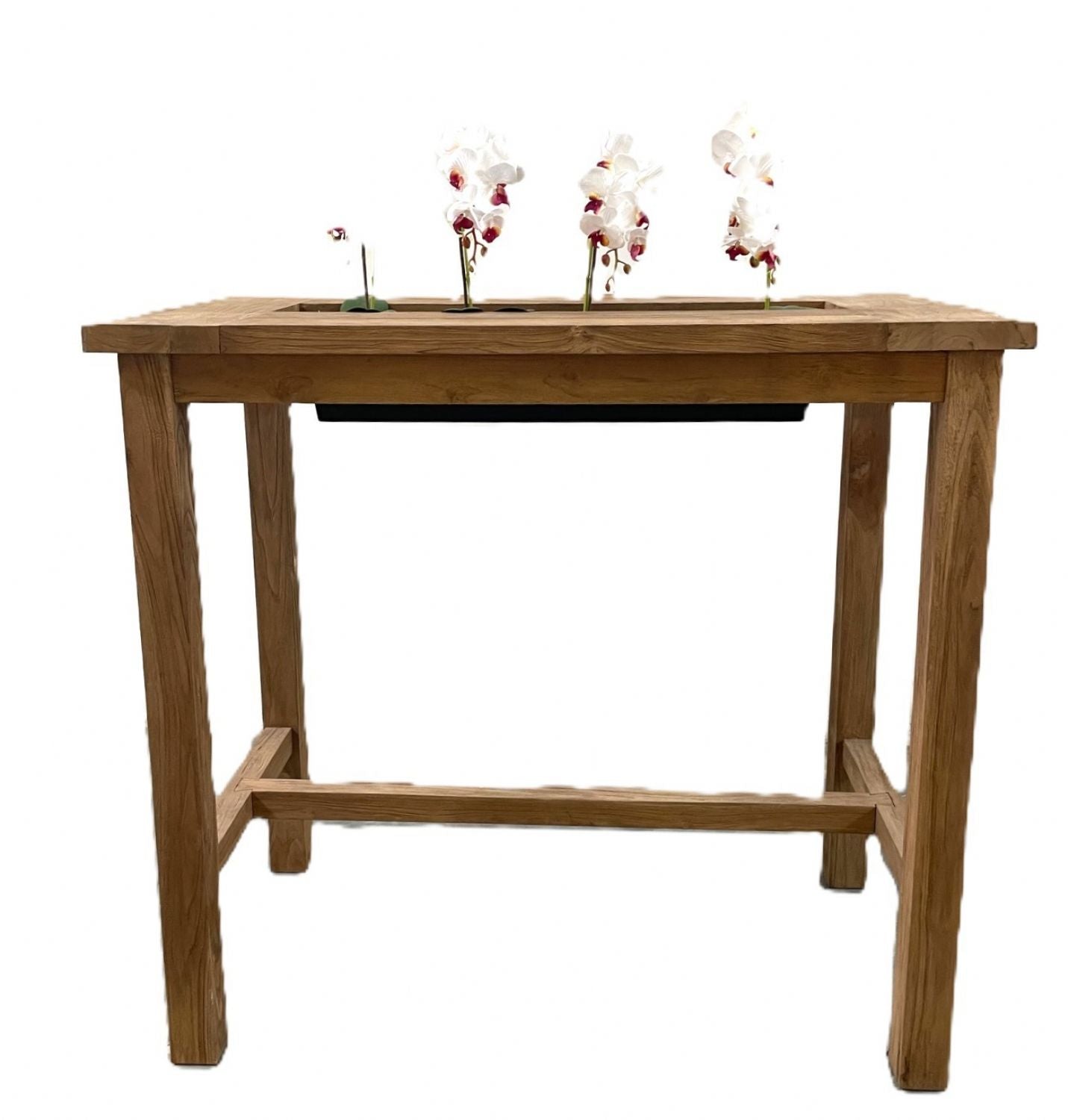 Natural Teak Wood Bar Table with Built In Chiller