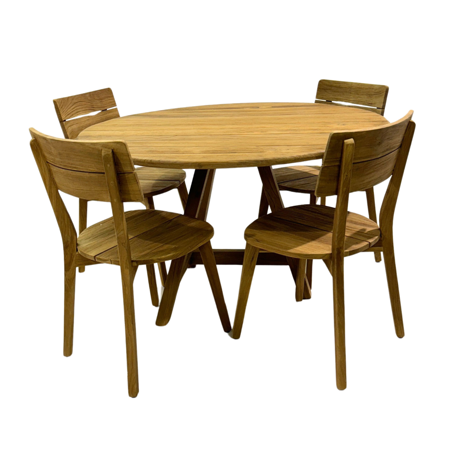 Modern Style Solid Wood 4 Seater Round Dining Table 120cm