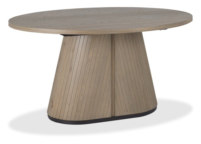 Grey Oiled Oak And Peppercorn 150cm Oval Dining Table - Home Furniture Interiors