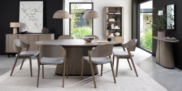 Grey Oiled Rustic Oak Peppercorn Large 200cm Dining Table - Home Furniture Interiors