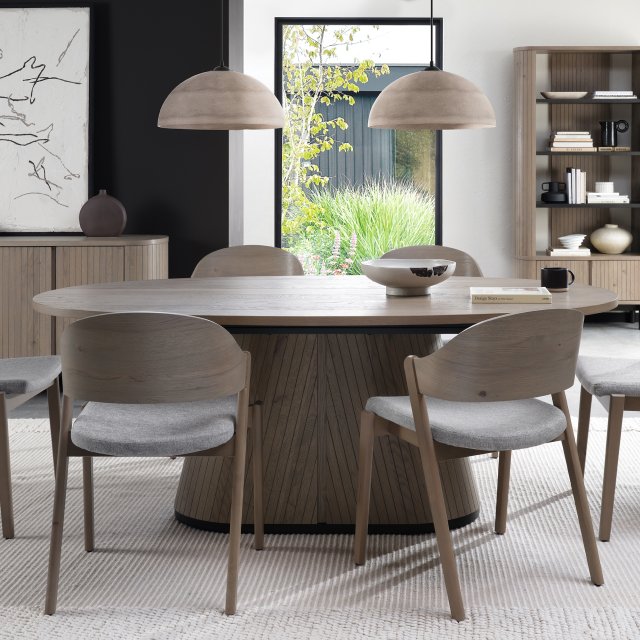 Grey Oiled Rustic Oak Peppercorn Large 200cm Dining Table