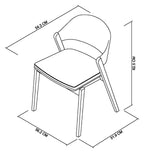 Grey Oiled Oak Carved Back Dining Chair Grey Fabric Seat - Home Furniture Interiors